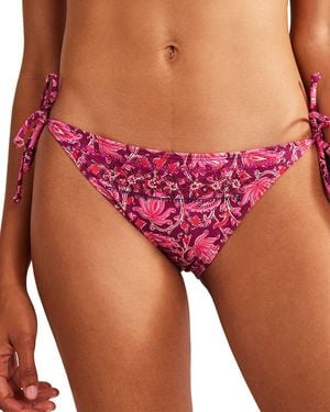 Boden Bead Embellished Bikini Bottom - Red