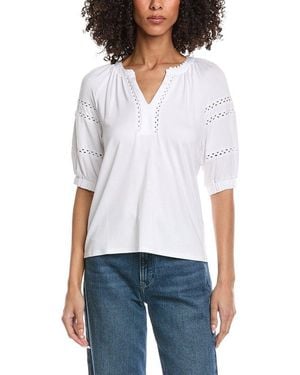 Nicole Miller Solid Blouse - White