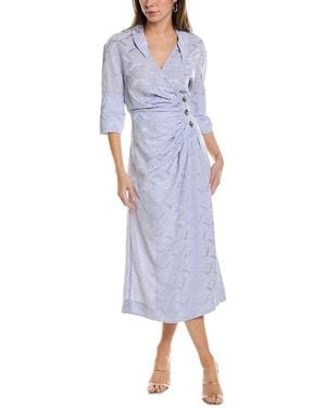 Ganni silk linen dress sales
