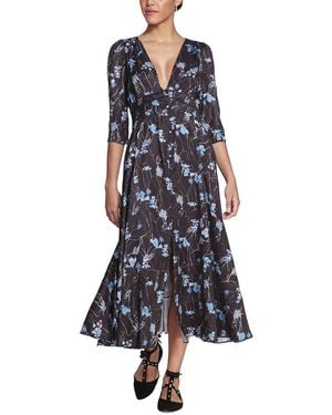 Marchesa Carnation Midi Dress - Blue