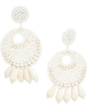 Kenneth Jay Lane Dangle Earrings - White