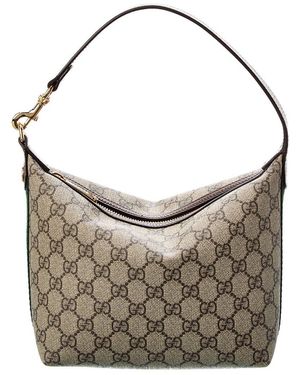 Gucci Ophidia Mini Gg Supreme Canvas & Leather Hobo Bag - Gray