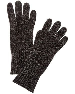 Hannah Rose Lurex Cashmere Gloves - Black