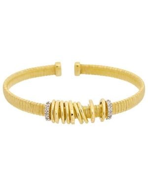 Meshmerise 18K Plated 0.05 Ct. Tw. Diamond Bangle Bracelet - Metallic