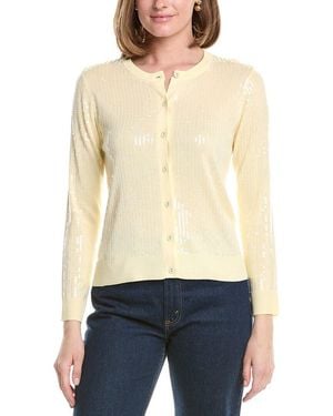 Anne Klein Sequin Cardigan - White