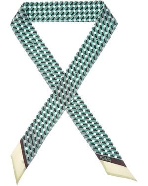 Fendi Wrappy Silk Scarf - Blue