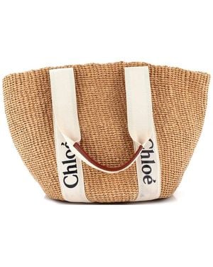 Chloé Raffia X Mifuko Woody Tote Large (Authentic Pre-Loved) - Brown