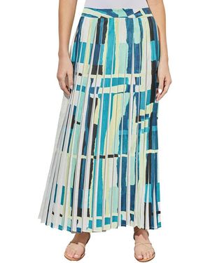 Ming Wang Maxi A-Line Skirt - Blue