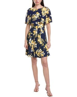 Maison Tara Printed Ity Mini Dress - Blue