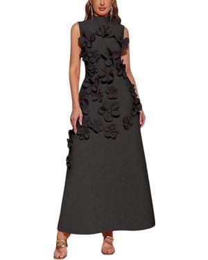 AMINA GLAM Midi Dress - Black