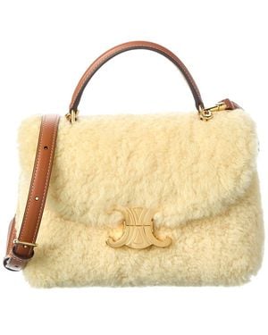 Celine Dnu Pack Teen Shearling Shoulder Bag - Metallic