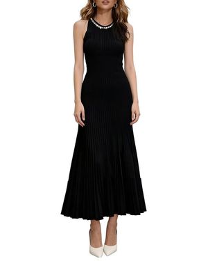 LEON GORI Sleeveless Solid Maxi Dress - Black