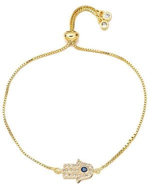 Eye Candy LA Luxe Collection 18k Plated Cz Hamsa Bracelet - Metallic