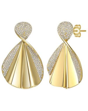 Rachel Glauber 14k Plated Cz Dangle Earrings - Metallic