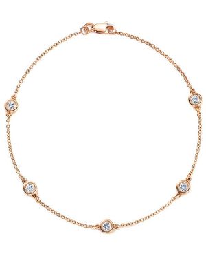Suzy Levian 14k Rose Gold 0.75 Ct. Tw. Diamond Station Bracelet - Metallic