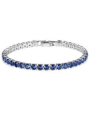 Liv Oliver Silver Plated Tennis Bracelet - Blue