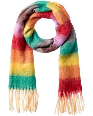 La Fiorentina Plush Fringe Scarf - Red