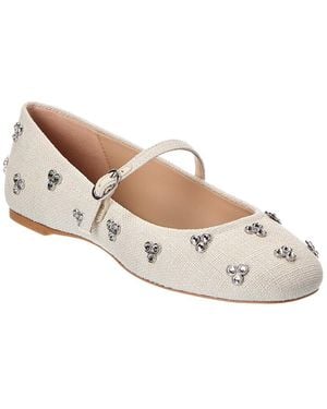 Stuart Weitzman Tammy Linen Mary Jane Ballet Flat - White