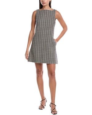 Theory Tweed Square-Neck Wool Mini Dress - White