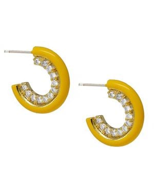 Cloverpost Decade 14k Plated Cz Hoops - Yellow