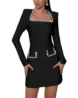 AMINA GLAM Mini Dress - Black