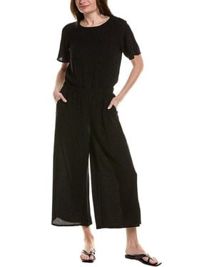 Eileen Fisher Round Neck Wide Jumpsuit - Black