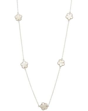 Juvell 18K Plated Clover Necklace - White