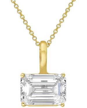 Diana M. Jewels 14K 12.00 Ct. Tw. Lab-Grown Diamond Solitaire Pendant - Metallic