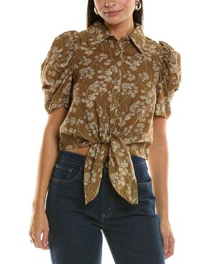 Bishop + Young Rosetta Tie-Front Top - Brown