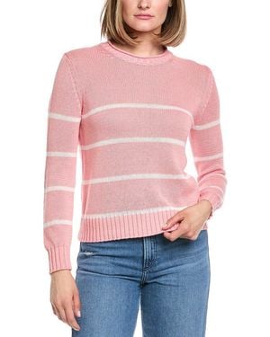 Hannah Rose Stripe Cashmere-Blend Jumper - Red