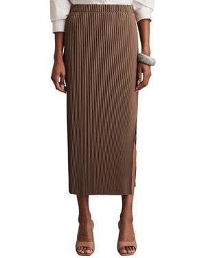 Reiss Pippa Pleated Skirt - Brown