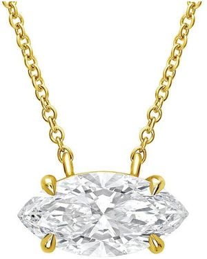 Diana M. Jewels 14K 15.00 Ct. Tw. Lab-Grown Diamond Solitaire Pendant - Metallic