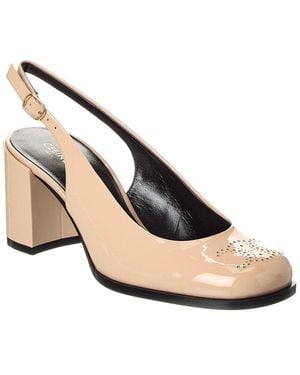 Celine Lily Triomphe Patent Slingback Pump - Metallic