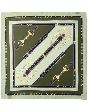 Gucci Printed Silk Twill Carre - Green