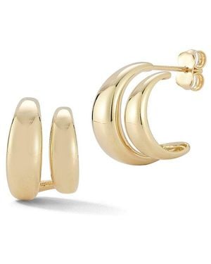 Ember Fine Jewelry 14K Double Hoop Earrings - White