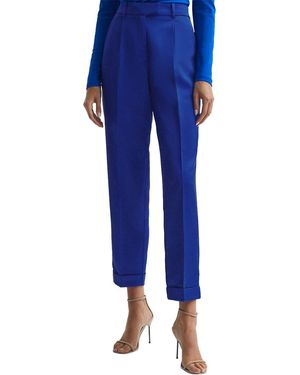 Reiss Cici Satin Taper Trouser - Blue