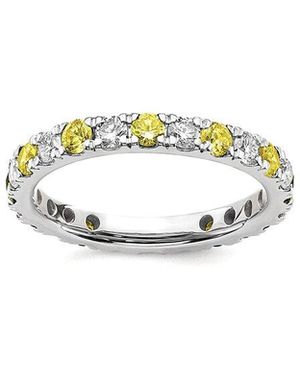 Lab Grown Gemstones 14K 1.75 Ct. Tw. Lab-Grown Diamond & Lab-Grown Sapphire Eternity Ring - White
