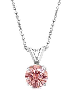 Amairah 14K 2.00 Ct. Tw. Lab-Grown Diamond Solitaire Pendant Necklace - Pink
