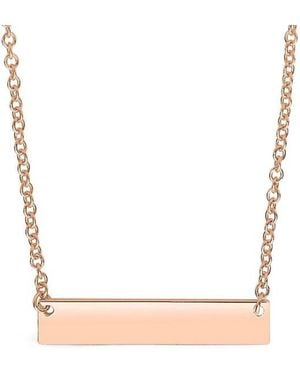 Sterling Forever 14k Rose Gold Vermeil Mini Bar Necklace - White