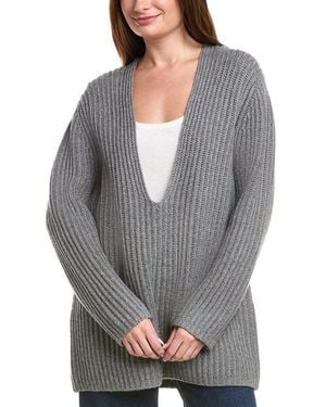 Leset Emma Deep V-Neck Wool & Cashmere-Blend Sweater - Gray