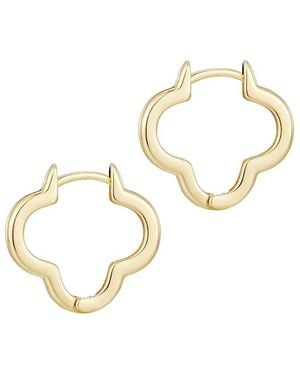 Adornia 14K Plated Clover Hoop Earrings - Metallic