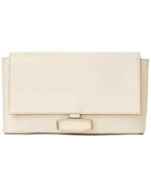 Bruno Magli Stella Leather Clutch Crossbody - Natural