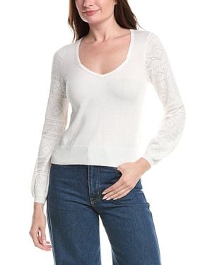 Isla Anna Pointelle Top - White