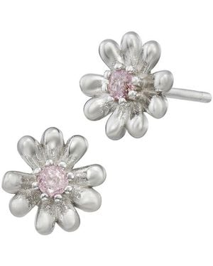 Savvy Cie Cz Stud Earrings - White