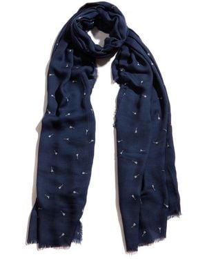 Blue Pacific Vintage Icon Guitars Cashmere-Blend Scarf - Blue