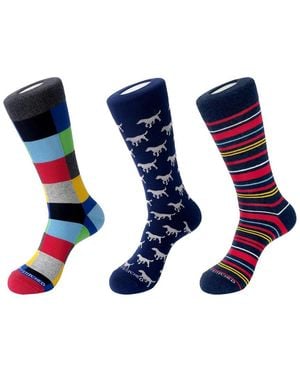 Unsimply Stitched 3-Pack Crew Socks - Blue