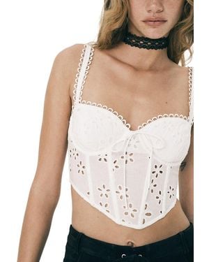 For Love & Lemons Sammie Corset Top - White