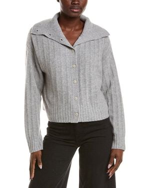 NAADAM Premium Cashmere Reversible Collared Cardigan - Gray