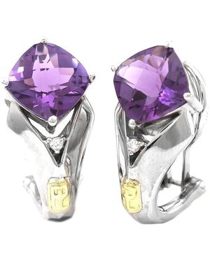 Gemstones 4.83 Ct. Tw. Diamond & Topaz Earrings - Purple