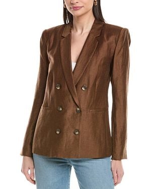 L'Agence Colin Linen-Blend Blazer - Brown